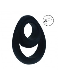 Черное эрекционное кольцо Double Ergo Silicone Cockring - Shots Media BV - в Ачинске купить с доставкой