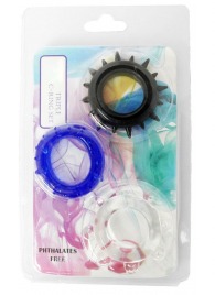 Набор из 3 эрекционных колец разного цвета и рельефа - Boys of Toys - в Ачинске купить с доставкой