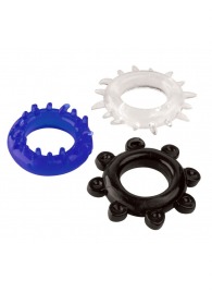 Набор из 3 эрекционных колец разного цвета и рельефа - Boys of Toys - в Ачинске купить с доставкой