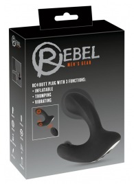 Черная анальная вибропробка с функцией расширения RC Butt Plug with 3 functions - Orion - в Ачинске купить с доставкой