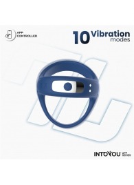 Синее интерактивное эрекционное виброкольцо Rank - Intoyou - в Ачинске купить с доставкой