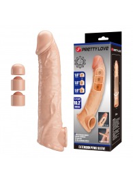Телесный фаллоудлинитель с подхватом мошонки Silas - 26 см. - Baile - в Ачинске купить с доставкой