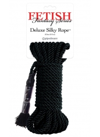 Черная веревка для фиксации Deluxe Silky Rope - 9,75 м. - Pipedream - купить с доставкой в Ачинске