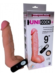 Фаллическая насадка Харнесс UNICOCK 9  с вибрацией - 24 см. - LOVETOY (А-Полимер) - купить с доставкой в Ачинске