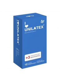 Классические презервативы Unilatex Natural Plain - 12 шт. + 3 шт. в подарок - Unilatex - купить с доставкой в Ачинске