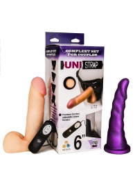 Вибрострапон с двумя насадками UniStrap - 18 и 18 см. - LOVETOY (А-Полимер) - купить с доставкой в Ачинске