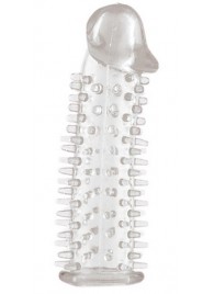 Прозрачная насадка на половой член с закрытой головкой и шипами - 12,5 см. - ToyFa - в Ачинске купить с доставкой