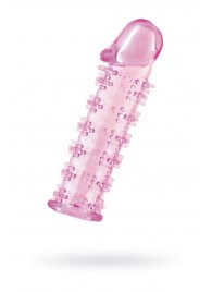 Гелевая розовая насадка на фаллос с шипами - 12 см. - Toyfa Basic - в Ачинске купить с доставкой