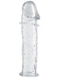 Гладкая прозрачная насадка с усиками под головкой - 12,5 см. - Toyfa Basic - в Ачинске купить с доставкой