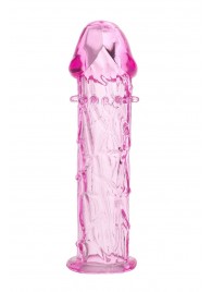 Гладкая розовая насадка с усиками под головкой - 12,5 см. - Toyfa Basic - в Ачинске купить с доставкой