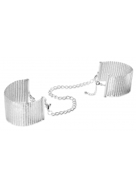 Серебристые наручники-браслеты Desir Metallique Handcuffs - Bijoux Indiscrets - купить с доставкой в Ачинске