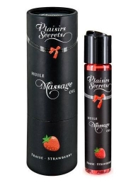 Массажное масло с ароматом клубники Huile de Massage Gourmande Fraise des Bois - 59 мл. - Plaisir Secret - купить с доставкой в Ачинске