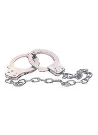 Наручники из металла с длинной цепочкой CHROME HANDCUFFS METAL HANDCUFFS W. KEY - NMC - купить с доставкой в Ачинске