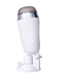 Мастурбатор-вагина в белой колбе с присоской и встраиваемой вибропулей - A-toys - в Ачинске купить с доставкой