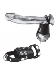 Кольцо на член и мошонку Cock Ring With 2  Ball Stretcher And Optional Weight Ring - BlueLine - в Ачинске купить с доставкой