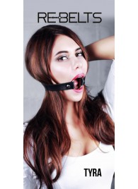 Чёрный кожаный чокер-кляп Tyra Black - Rebelts - купить с доставкой в Ачинске