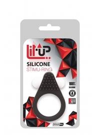 Чёрное эрекционное кольцо LIT-UP SILICONE STIMU RING 1 BLACK - Dream Toys - в Ачинске купить с доставкой