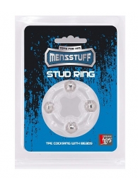 Эрекционное кольцо с 4 бусинами MENZSTUFF STUD RING CLEAR - Dream Toys - в Ачинске купить с доставкой