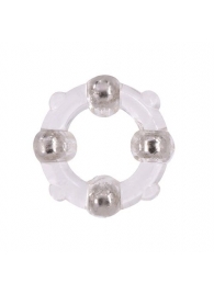 Эрекционное кольцо с 4 бусинами MENZSTUFF STUD RING CLEAR - Dream Toys - в Ачинске купить с доставкой