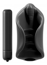 Чёрный мастурбатор Vibrating Silicone Stimulator с вибрацией - Pipedream - в Ачинске купить с доставкой