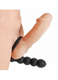 Насадка для двойного проникновения Double Fun Cock Ring with Double Penetration Vibe - XR Brands - в Ачинске купить с доставкой