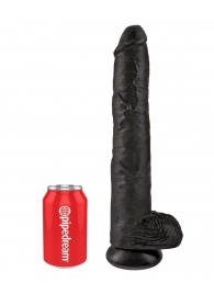 Чёрный фаллоимитатор-гигант 14  Cock with Balls - 37,5 см. - Pipedream