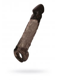 Чёрная насадка на пенис Tс подхватом - 19,5 см. - ToyFa - в Ачинске купить с доставкой