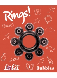 Чёрное эрекционное кольцо Rings Bubbles - Lola Games - в Ачинске купить с доставкой