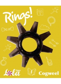 Чёрное эрекционное кольцо Rings Cogweel - Lola Games - в Ачинске купить с доставкой