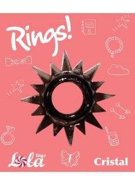 Чёрное эрекционное кольцо Rings Cristal - Lola Games - в Ачинске купить с доставкой