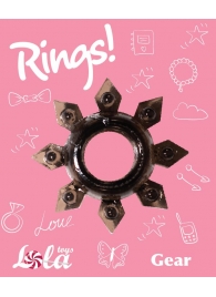 Чёрное эрекционное кольцо Rings Gear - Lola Games - в Ачинске купить с доставкой