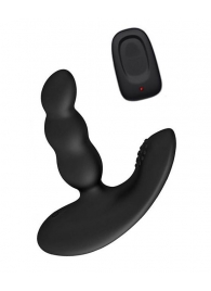 Черный силиконовый стимулятор простаты Levett Nitoc с пультом ДУ - Levett - в Ачинске купить с доставкой