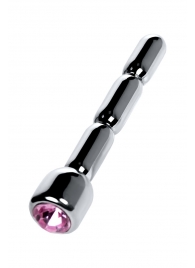 Серебристый уретральный плаг со стразом - 7 см. - ToyFa - купить с доставкой в Ачинске