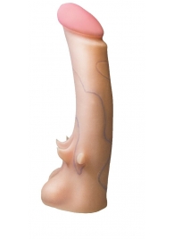 Телесная насадка REAL Standard с усиками на основании - 19 см. - LOVETOY (А-Полимер) - купить с доставкой в Ачинске