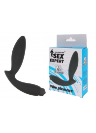 Чёрный вибростимулятор простаты Sex Expert Vibe Pleasure - Sex Expert - в Ачинске купить с доставкой