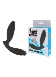 Чёрный вибростимулятор простаты Sex Expert Vibe Pleasure - Sex Expert - в Ачинске купить с доставкой