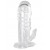 Прозрачная гелевая насадка с клиторальным отростком - 13 см. - Toyfa Basic - в Ачинске купить с доставкой