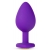 Фиолетовая анальная пробка Bling Plug Large с золотистым стразом - 9,5 см. - Blush Novelties - купить с доставкой в Ачинске