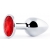 Серебристая анальная пробка с красным стразом - 7,2 см. - Anal Jewelry Plug - купить с доставкой в Ачинске