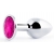 Серебристая анальная пробка с малиновым кристаллом - 7,2 см. - Anal Jewelry Plug - купить с доставкой в Ачинске