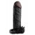 Чёрная вибронасадка с кольцом Vibrating Real Feel 2 Extension - 16 см. - Pipedream - в Ачинске купить с доставкой