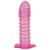 Гелевая розовая насадка с шипами - 12 см. - Toyfa Basic - в Ачинске купить с доставкой