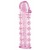 Гелевая розовая насадка на фаллос с шипами - 12 см. - Toyfa Basic - в Ачинске купить с доставкой