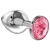 Большая серебристая анальная пробка Diamond Pink Sparkle Large с розовым кристаллом - 8 см. - Lola Games - купить с доставкой в Ачинске