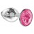 Малая серебристая анальная пробка Diamond Pink Sparkle Small с розовым кристаллом - 7 см. - Lola Games - купить с доставкой в Ачинске