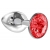 Малая серебристая анальная пробка Diamond Red Sparkle Small с красным кристаллом - 7 см. - Lola Games - купить с доставкой в Ачинске
