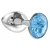 Малая серебристая анальная пробка Diamond Light blue Sparkle Small с голубым кристаллом - 7 см. - Lola Games - купить с доставкой в Ачинске