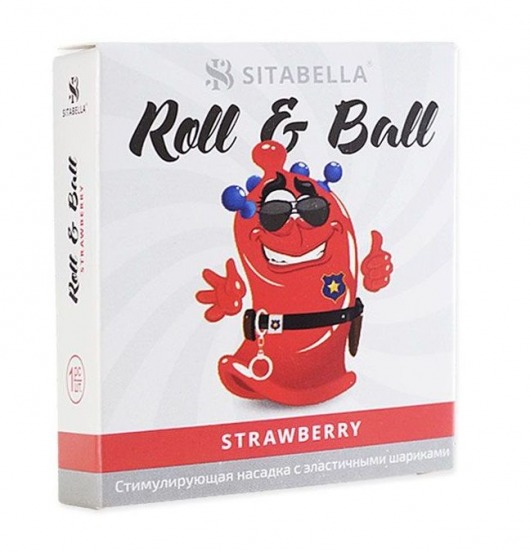 Стимулирующий презерватив-насадка Roll   Ball Strawberry - Sitabella - купить с доставкой в Ачинске