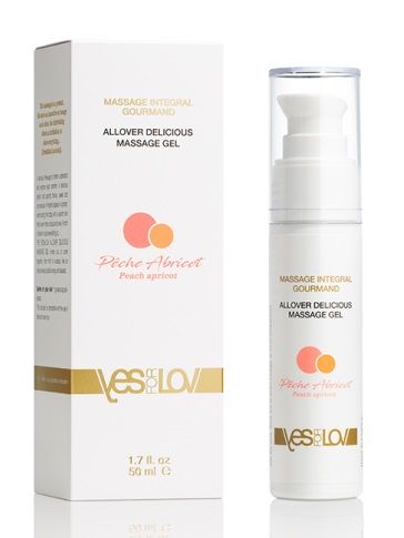 Универсальный массажный гель-смазка Allover Delicious Massage Gel с ароматом персика и аброкоса - 50 мл. - YESforLOV - купить с доставкой в Ачинске