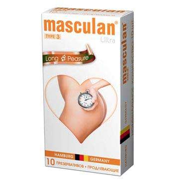 Розовые презервативы Masculan Ultra Long Pleasure с колечками, пупырышками и продлевающим эффектом - 10 шт. - Masculan - купить с доставкой в Ачинске